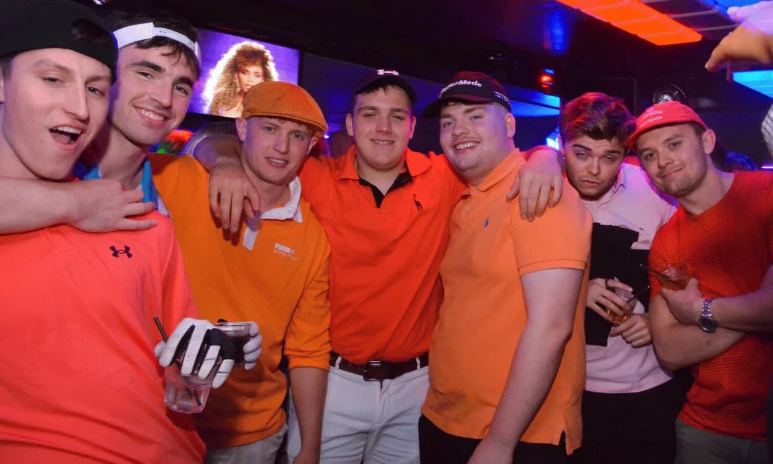 Hen party posing with props